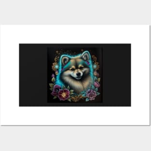 Glowing Pomsky Posters and Art
